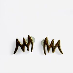 Vintage Gold Zigzag Earrings